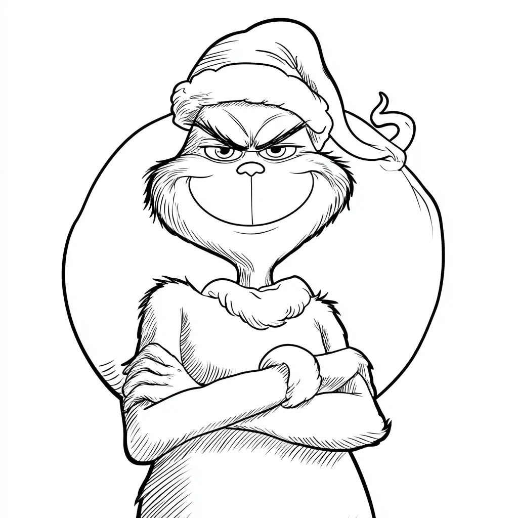 Dibujo de el villano navideño para colorear Dibujo de el villano navideño para colorear
