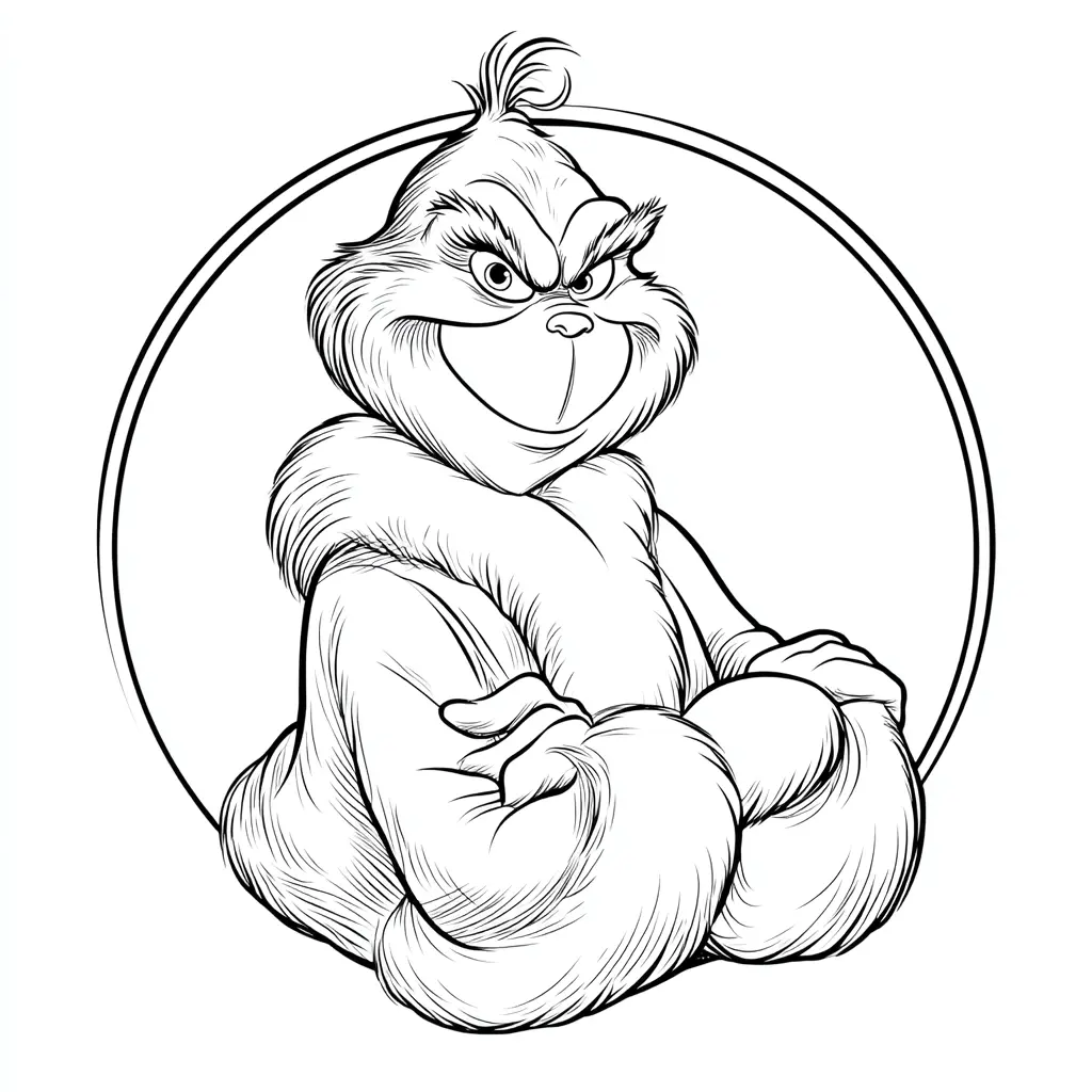 Dibujo de retrato del Grinch para colorear Dibujo de retrato del Grinch para colorear