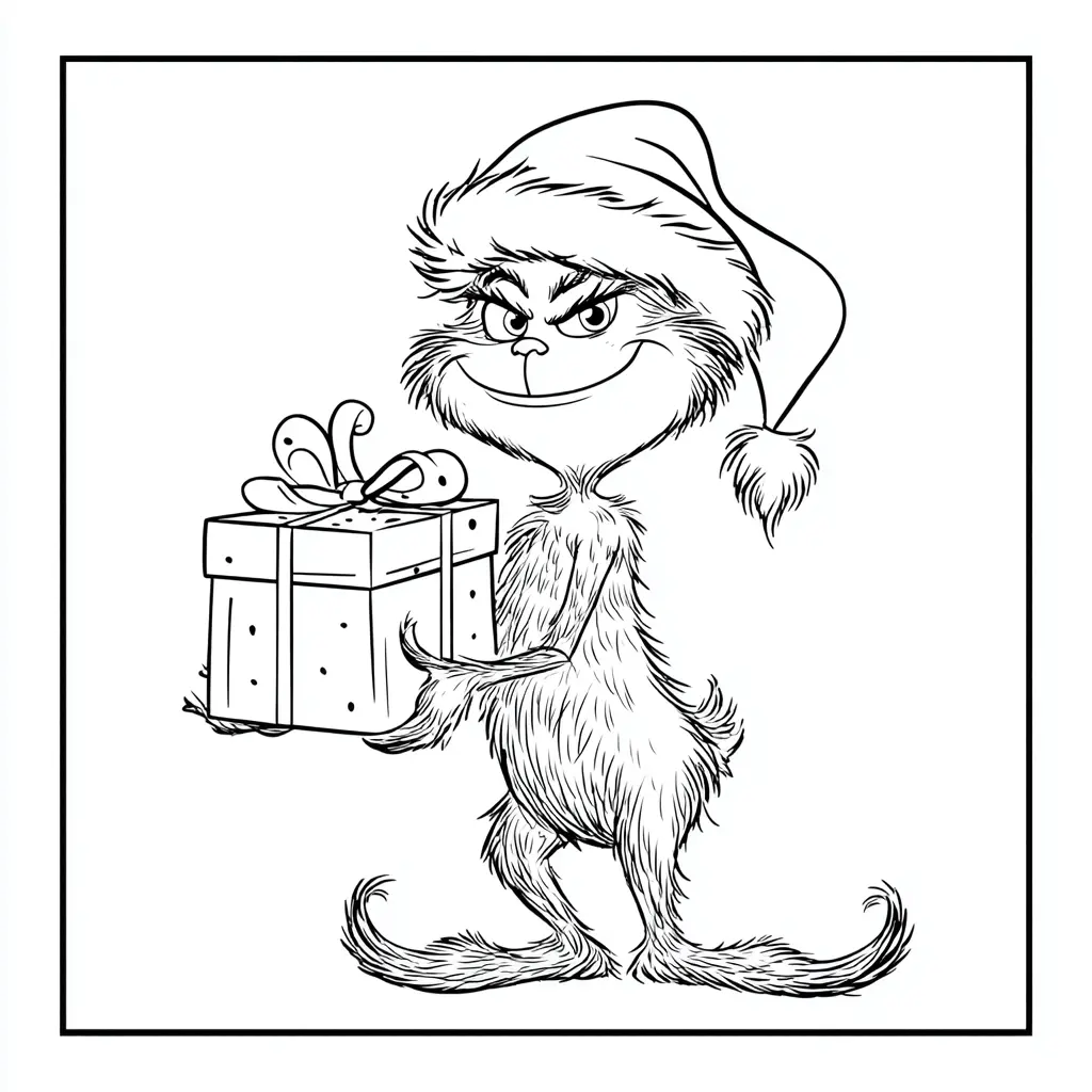 Dibujo de el regalo del Grinch para colorear Dibujo de el regalo del Grinch para colorear