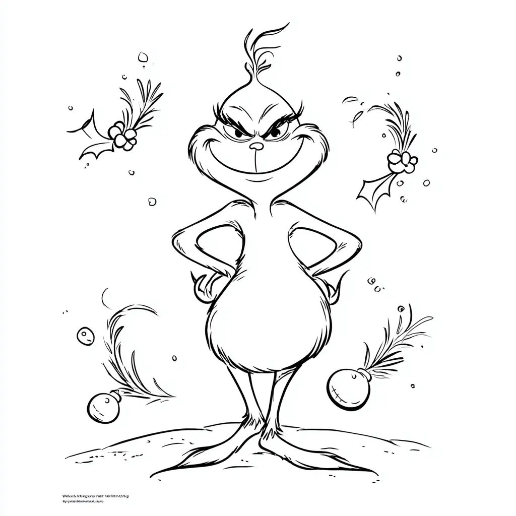 Dibujo de el Grinch burlón para colorear Dibujo de el Grinch burlón para colorear
