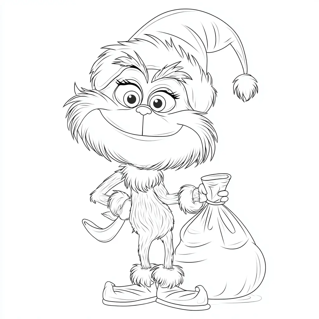 Dibujo de Grinch cómico para colorear Dibujo de Grinch cómico para colorear
