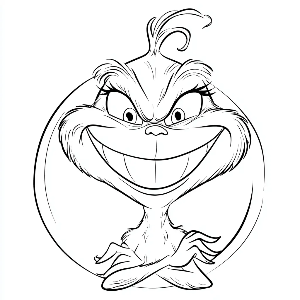 Dibujo de el Grinch sonríe para colorear Dibujo de el Grinch sonríe para colorear