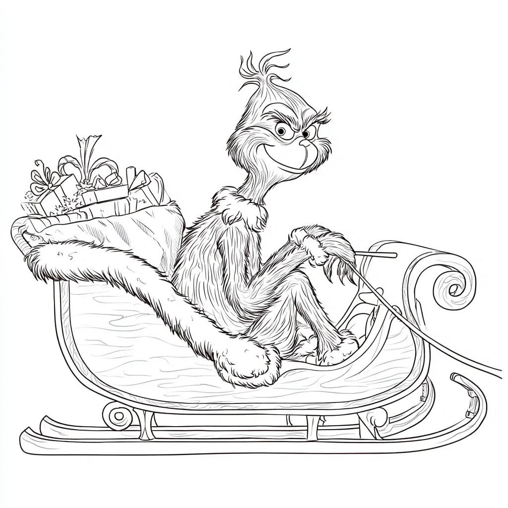 Dibujo de el Grinch en acción para colorear Dibujo de el Grinch en acción para colorear