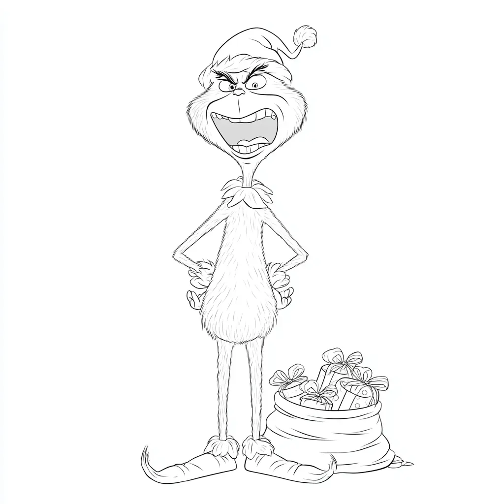 Dibujo de el Grinch gruñón para colorear Dibujo de el Grinch gruñón para colorear