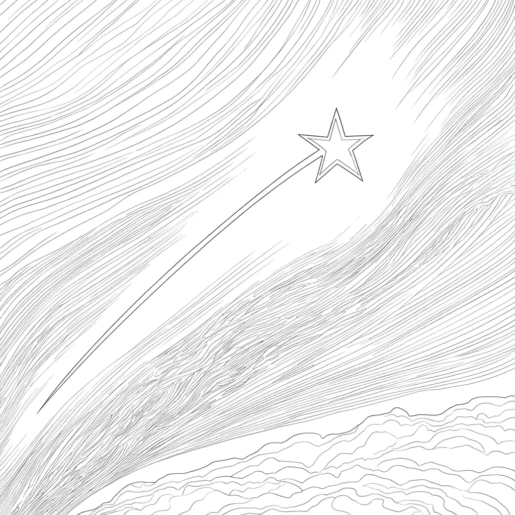 Dibujo de estrella fugaz mágica para colorear Dibujo de estrella fugaz mágica para colorear