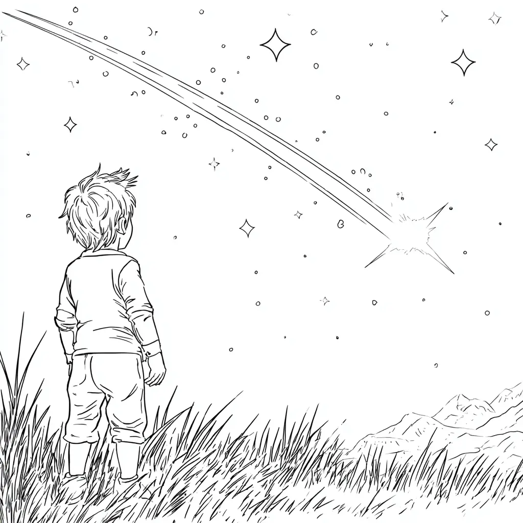 Dibujo de estrella fugaz para colorear Dibujo de estrella fugaz para colorear