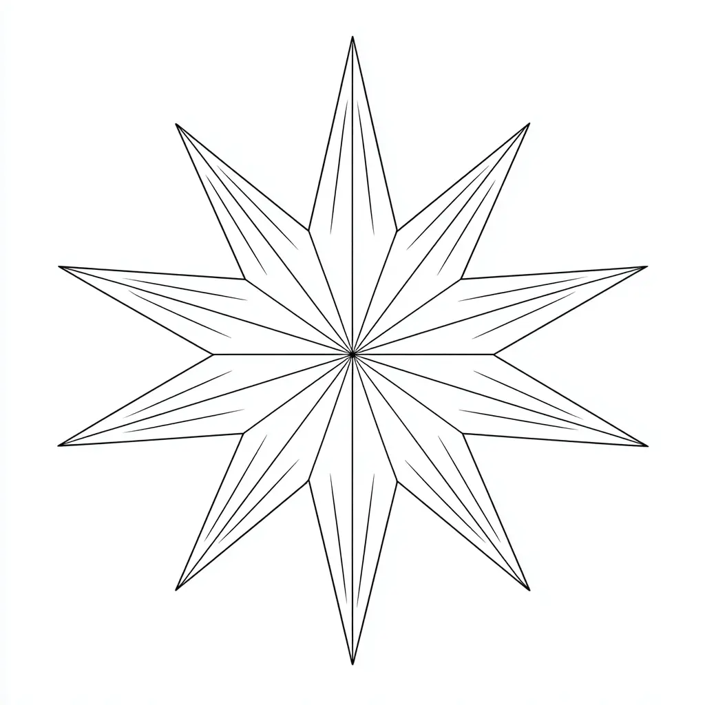 Dibujo de estrella navideña para colorear Dibujo de estrella navideña para colorear
