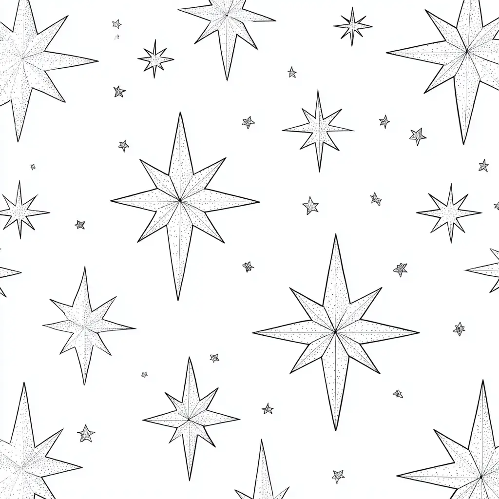 Dibujo de estrellas luminosas para colorear Dibujo de estrellas luminosas para colorear