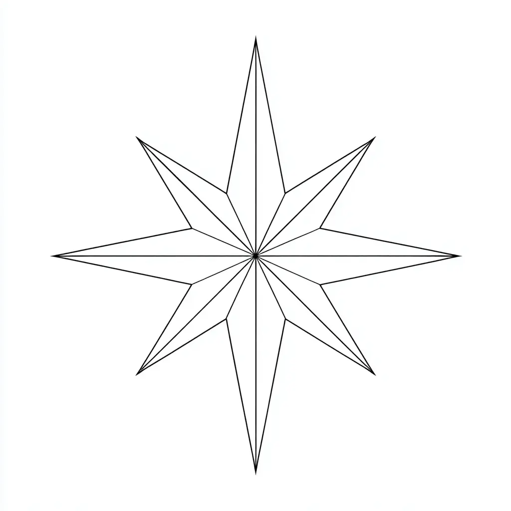 Dibujo de estrella de Navidad geométrica para colorear Dibujo de estrella de Navidad geométrica para colorear