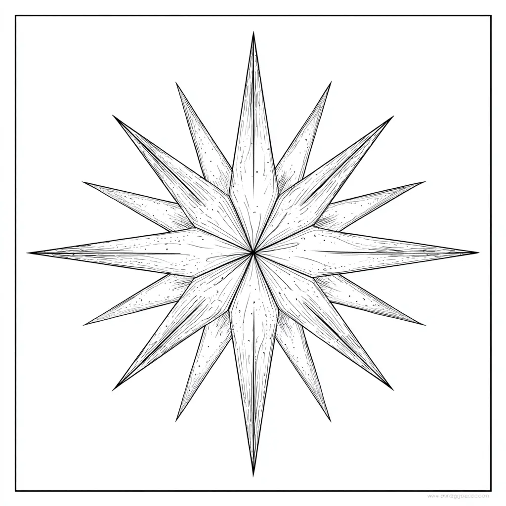 Dibujo de estrella de 16 puntas para colorear Dibujo de estrella de 16 puntas para colorear