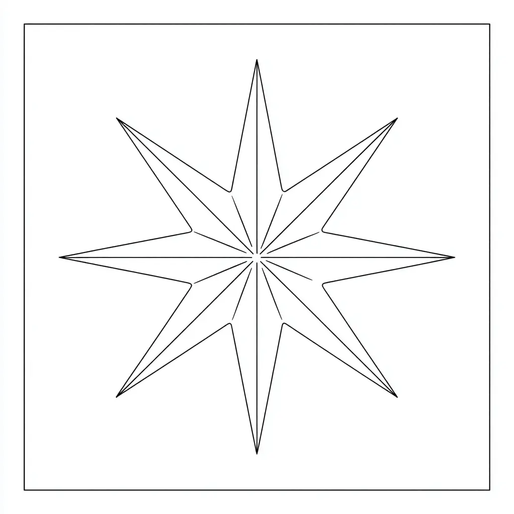 Dibujo de estrella simétrica para colorear Dibujo de estrella simétrica para colorear