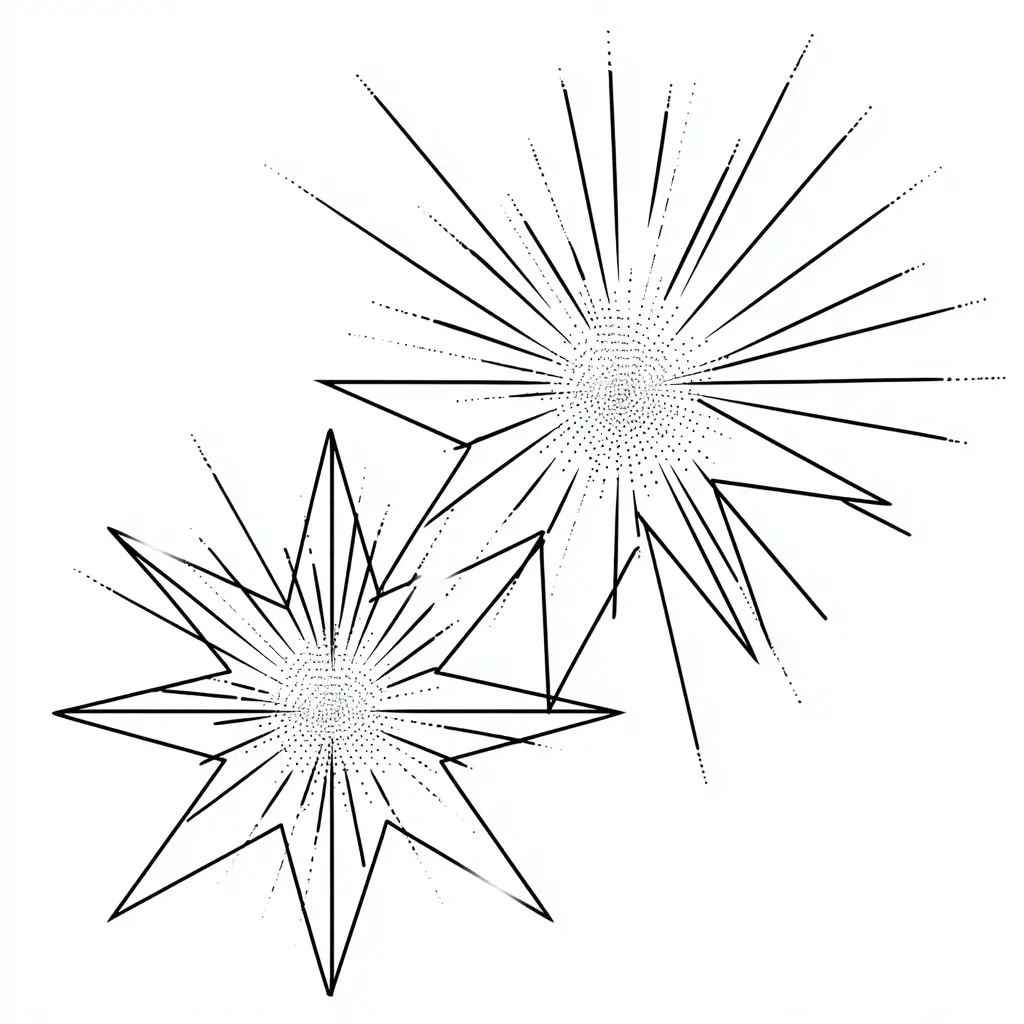 Dibujo de estrellas radiantes para colorear Dibujo de estrellas radiantes para colorear