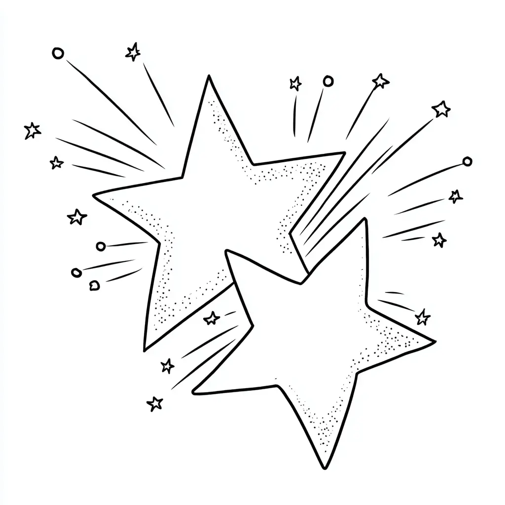Dibujo de estrellas chispeantes para colorear Dibujo de estrellas chispeantes para colorear