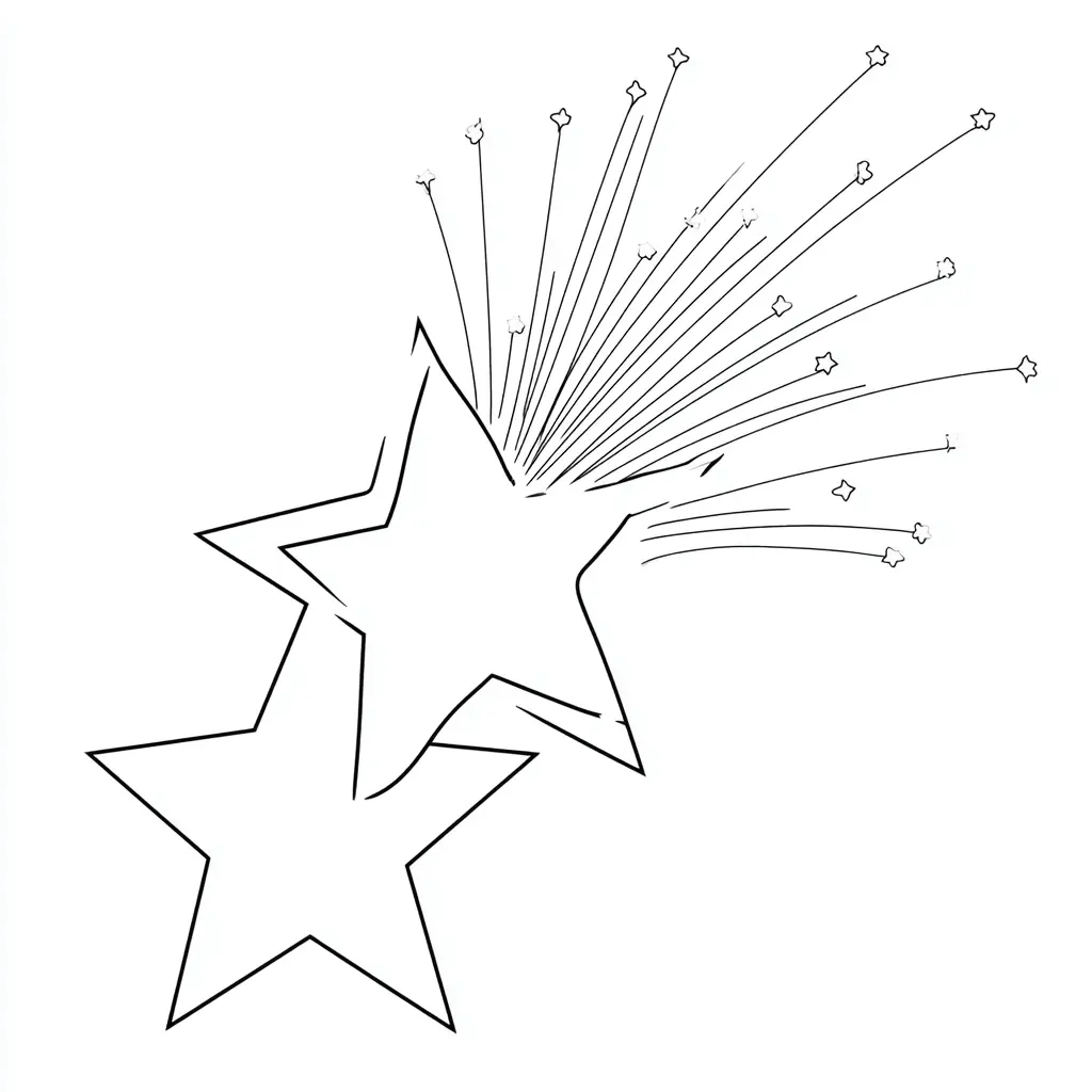 Dibujo de estrellas con chispas para colorear Dibujo de estrellas con chispas para colorear