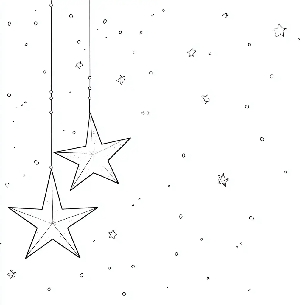 Dibujo de estrellas de adorno navideño para colorear Dibujo de estrellas de adorno navideño para colorear