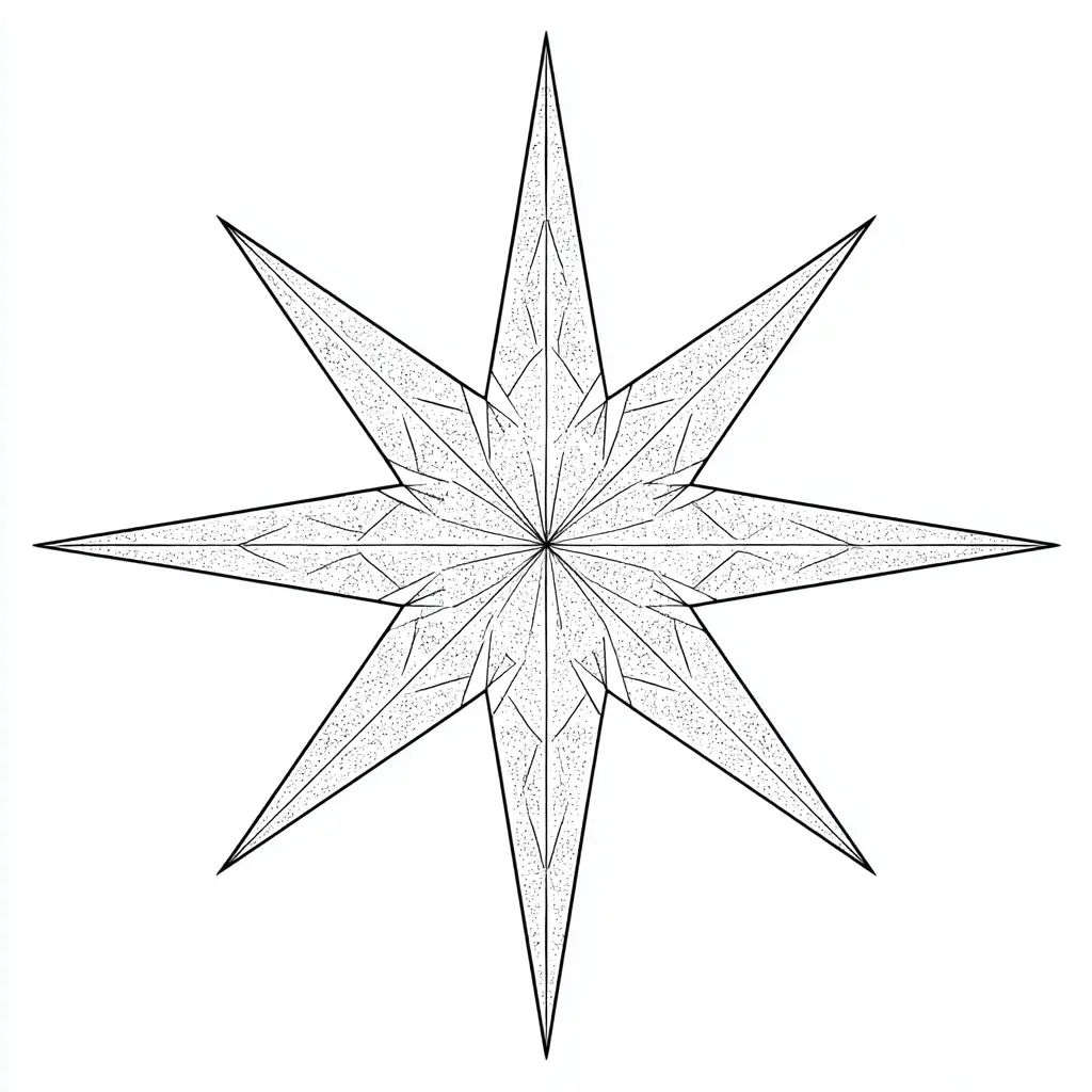Dibujo de estrella de 8 puntas para colorear Dibujo de estrella de 8 puntas para colorear