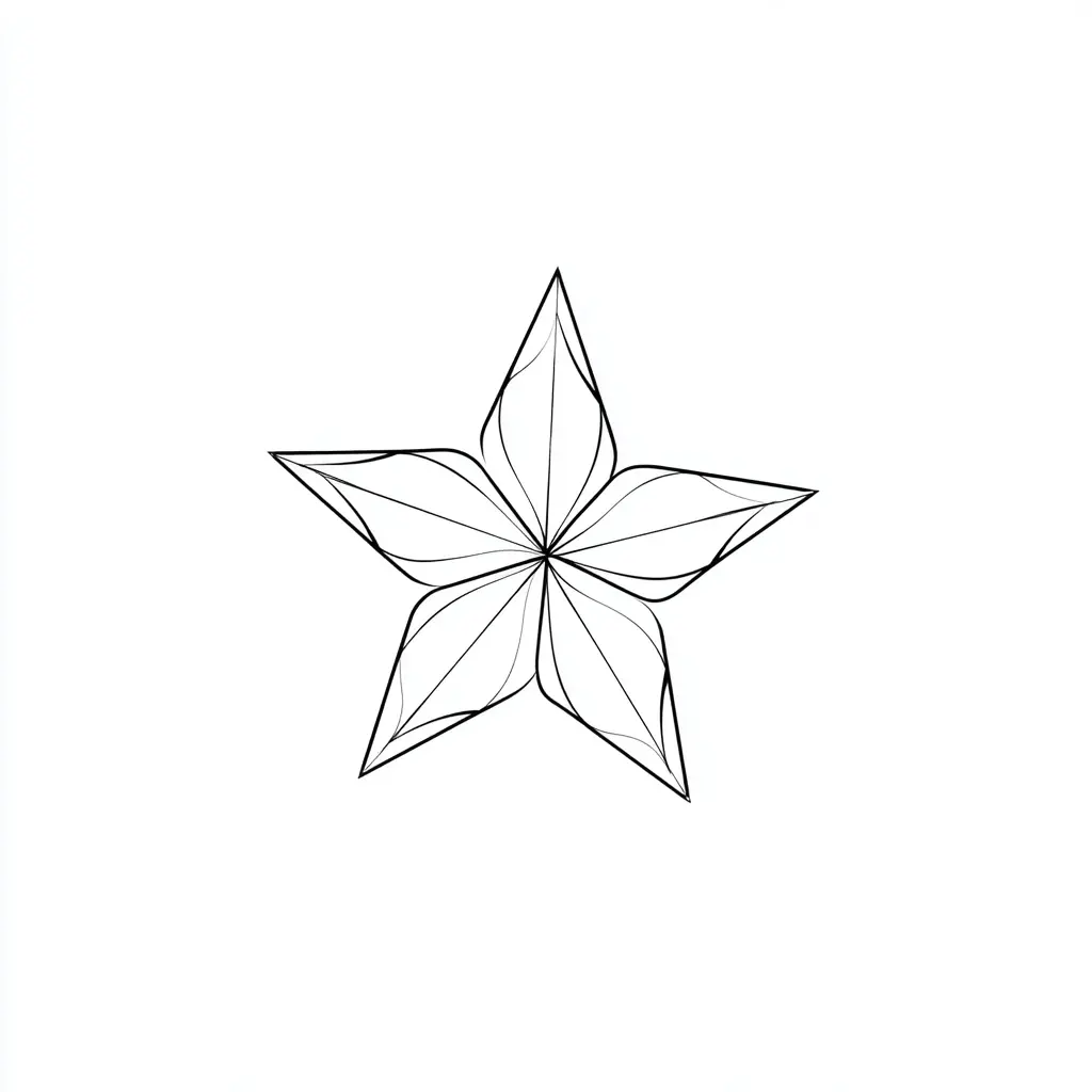 Dibujo de estrella floral para colorear Dibujo de estrella floral para colorear
