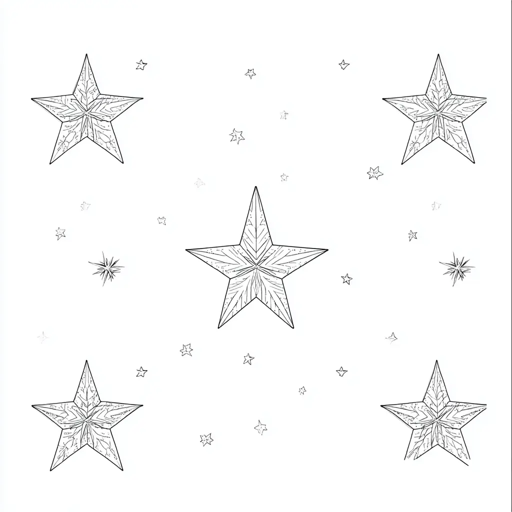 Dibujo de estrellas resplandecientes para colorear Dibujo de estrellas resplandecientes para colorear