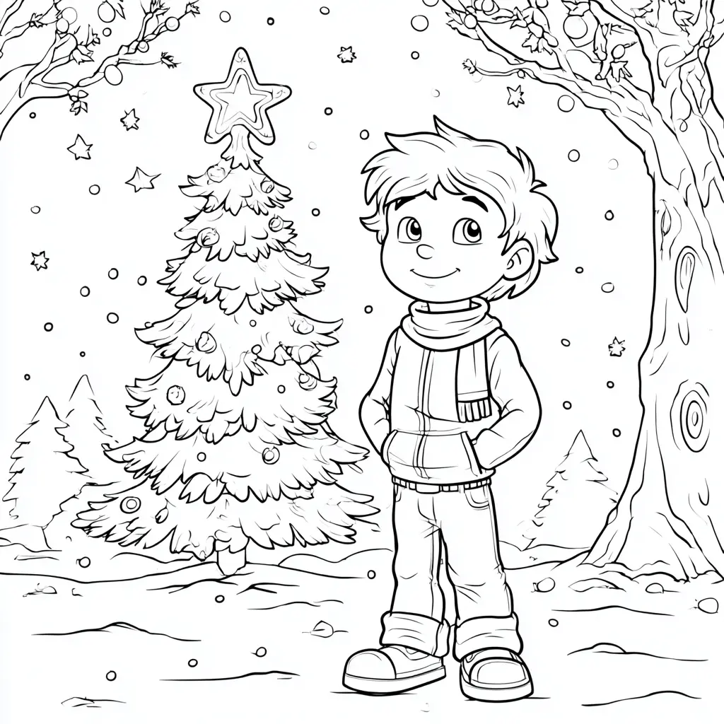 Dibujo de estrella del árbol para colorear Dibujo de estrella del árbol para colorear