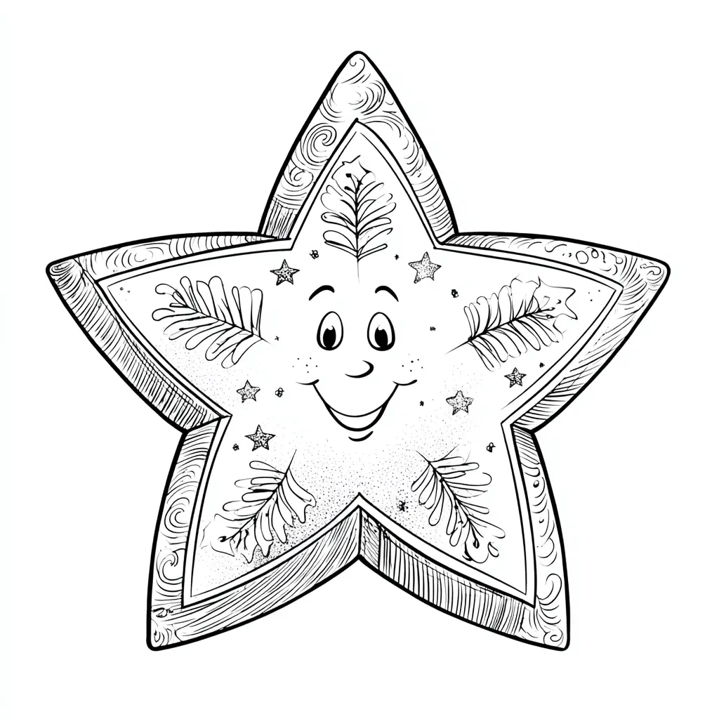 Dibujo de estrellita decorativa kawaii para colorear Dibujo de estrellita decorativa kawaii para colorear