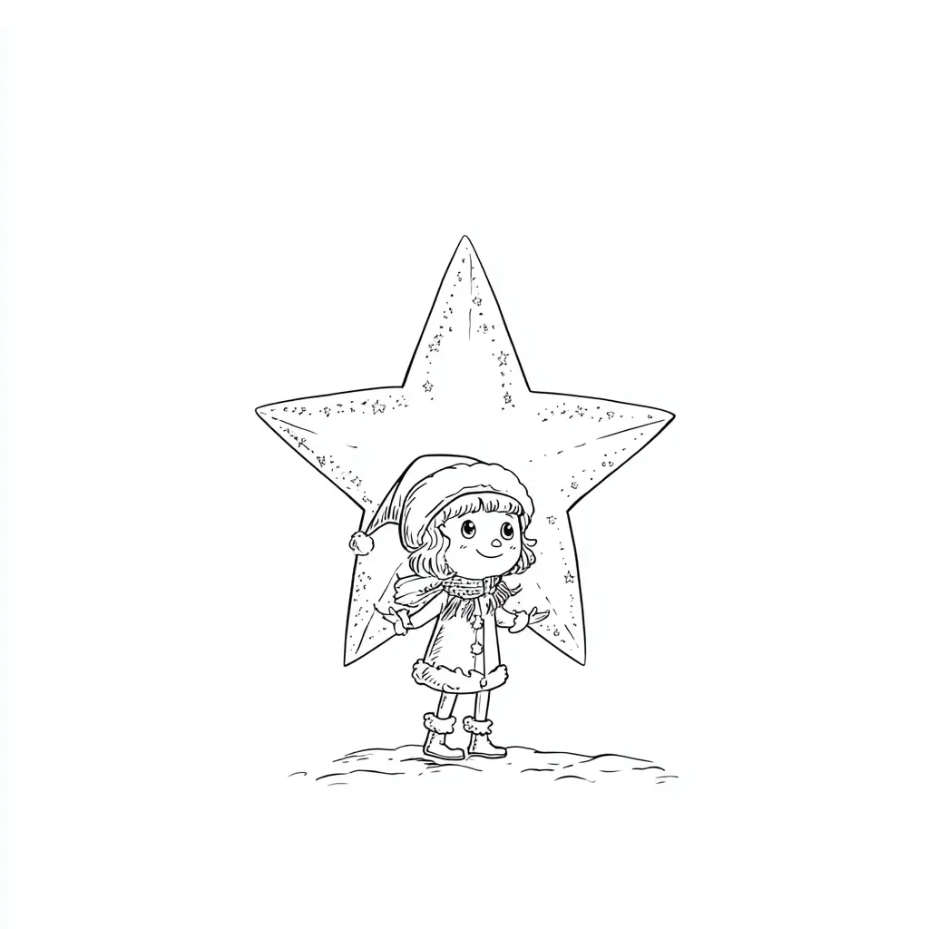 Dibujo de mi amiga la estrella de Navidad para colorear Dibujo de mi amiga la estrella de Navidad para colorear
