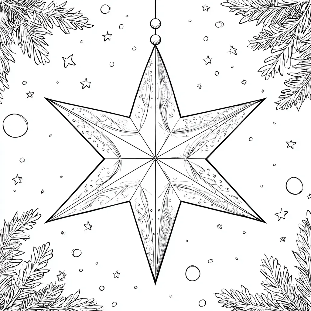 Dibujo de estrella del árbol de Navidad para colorear Dibujo de estrella del árbol de Navidad para colorear