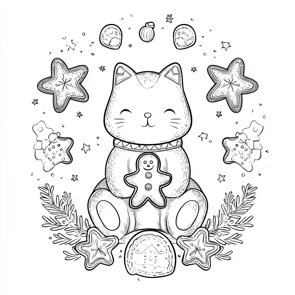 Dibujo de el gato de las galletas de jengibre para colorear Dibujo de el gato de las galletas de jengibre para colorear