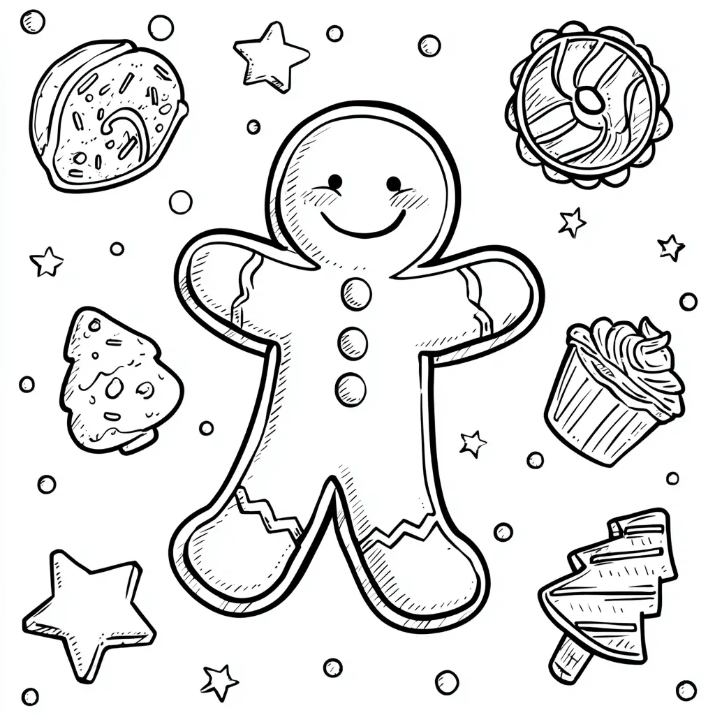Dibujo de galletas de Navidad para colorear Dibujo de galletas de Navidad para colorear