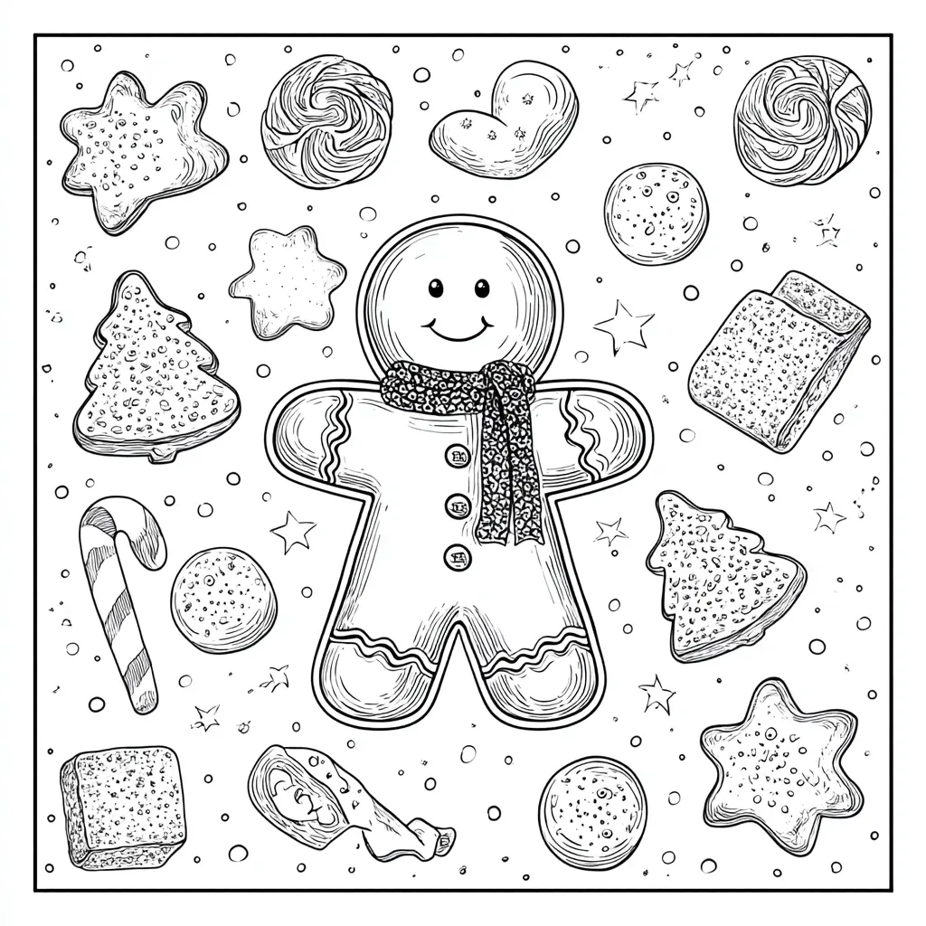 Dibujo de dulce Navidad de jengibre para colorear Dibujo de dulce Navidad de jengibre para colorear