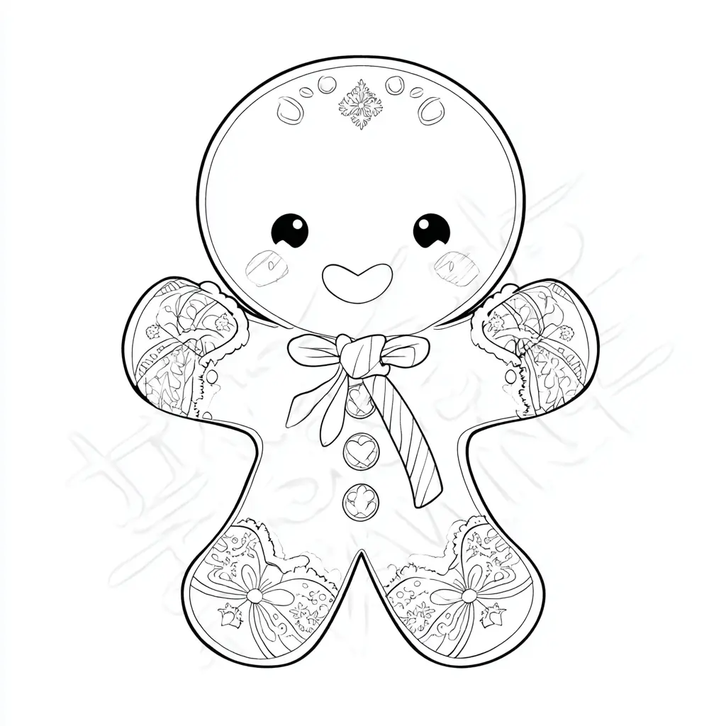 Dibujo de arte en galleta de jengibre para colorear Dibujo de arte en galleta de jengibre para colorear