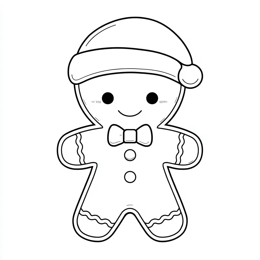 Dibujo de galletita de jengibre navideña para colorear Dibujo de galletita de jengibre navideña para colorear
