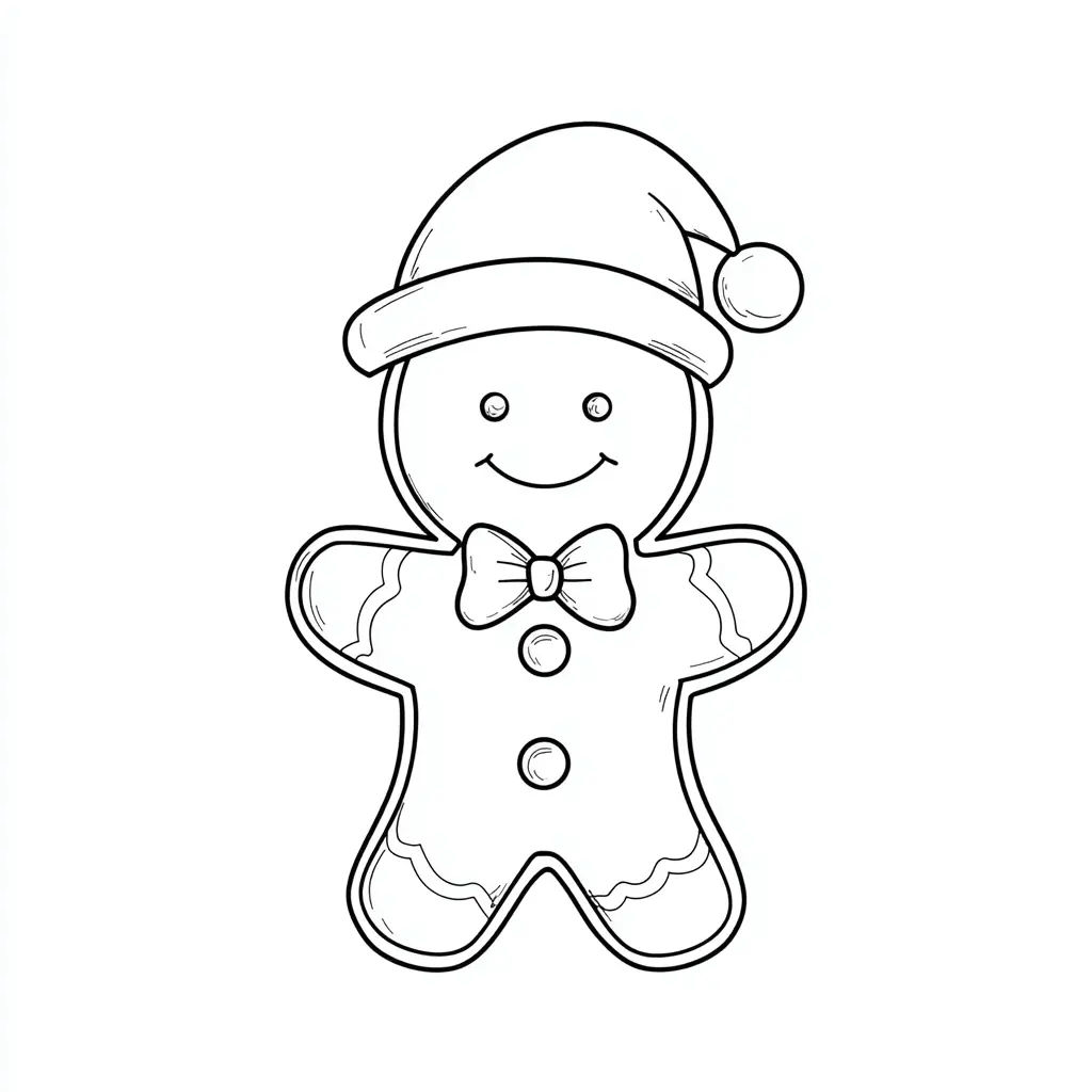 Dibujo de pequeña galleta navideña para colorear Dibujo de pequeña galleta navideña para colorear