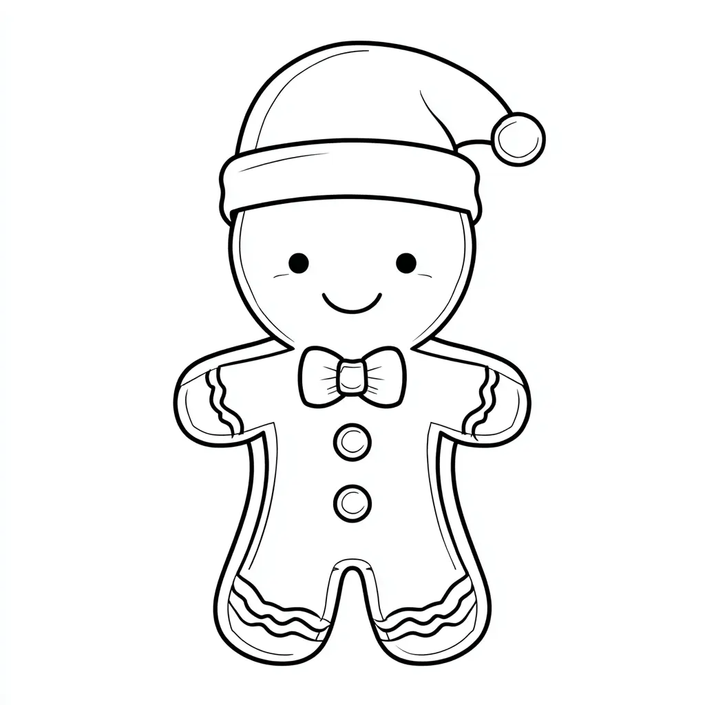 Dibujo de galletita decorada navideña para colorear Dibujo de galletita decorada navideña para colorear