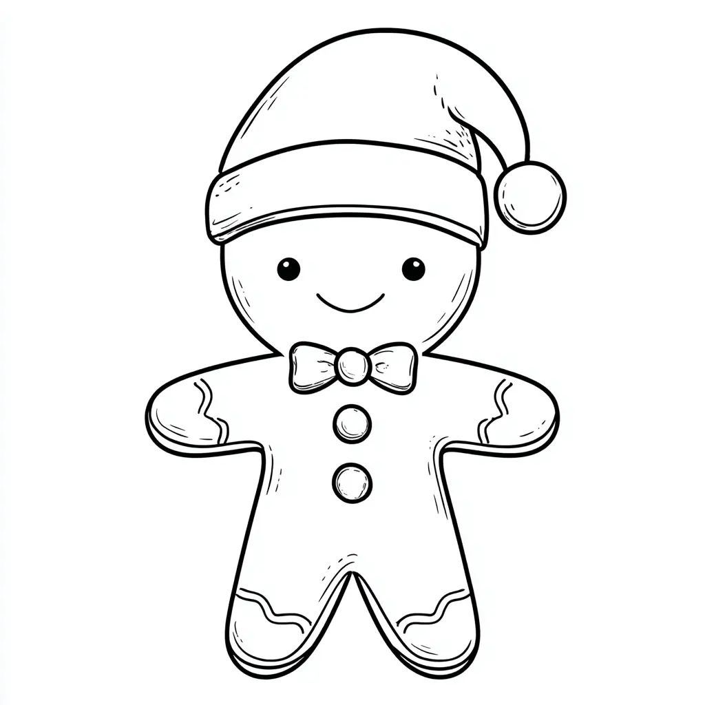 Dibujo de galleta navideña de jengibre para colorear Dibujo de galleta navideña de jengibre para colorear
