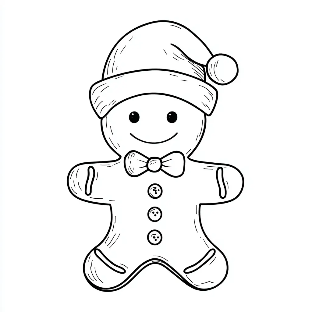 Dibujo de galleta de fiesta navideña para colorear Dibujo de galleta de fiesta navideña para colorear