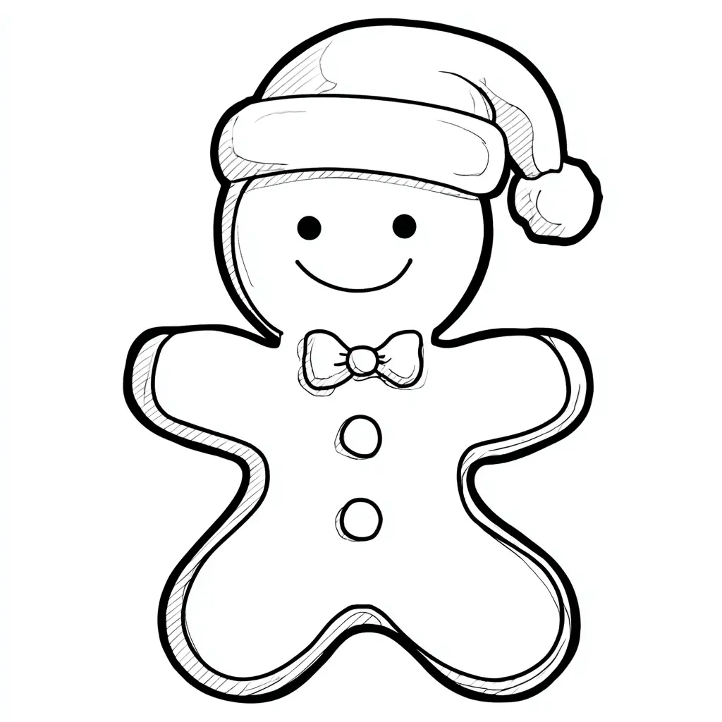 Dibujo de jengibre navideño para colorear Dibujo de jengibre navideño para colorear