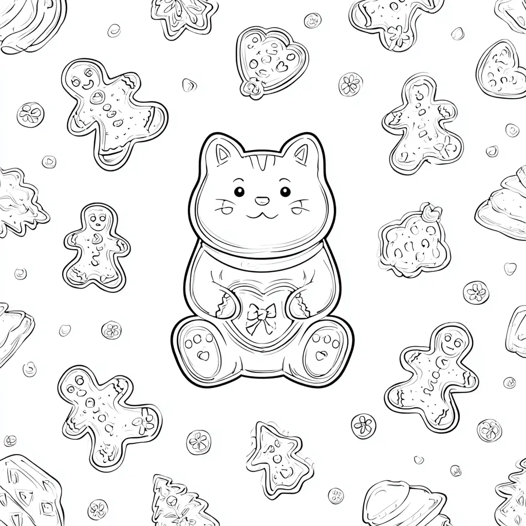 Dibujo de gatito de galleta de jengibre para colorear Dibujo de gatito de galleta de jengibre para colorear
