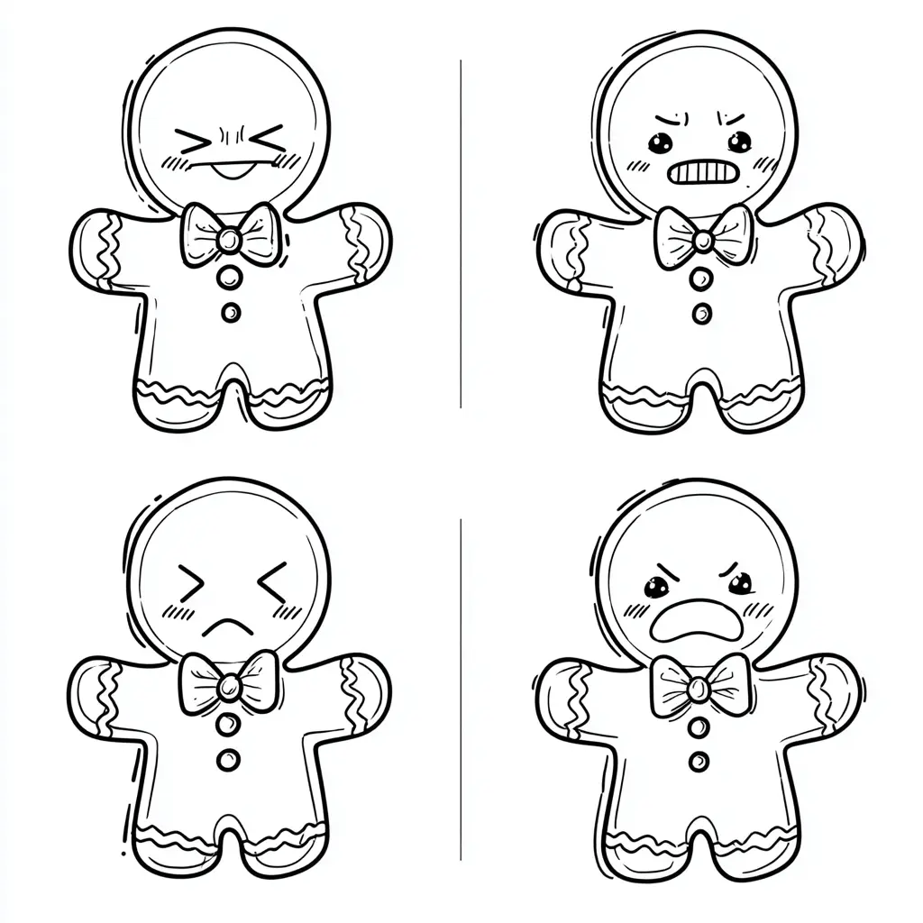 Dibujo de caras de enfado de jengibre para colorear Dibujo de caras de enfado de jengibre para colorear
