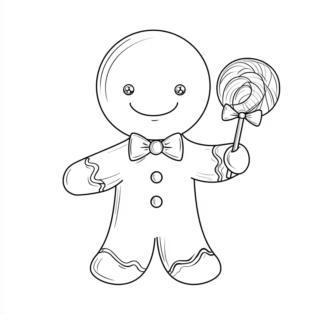 Dibujo de galleta feliz de jengibre para colorear Dibujo de galleta feliz de jengibre para colorear