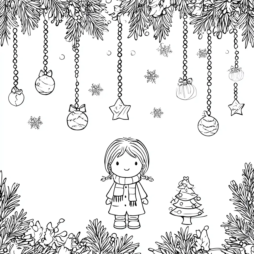 Dibujo de guirnalda de Nochebuena para colorear Dibujo de guirnalda de Nochebuena para colorear