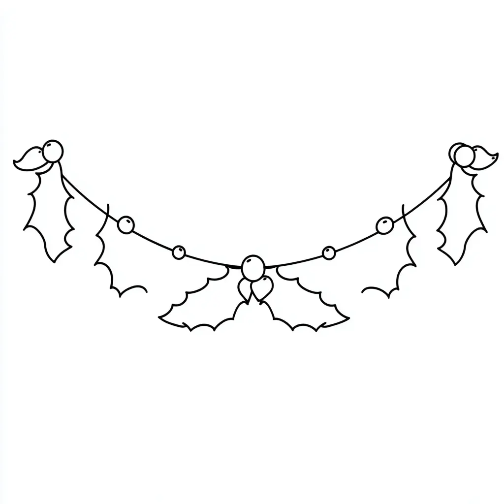 Dibujo de contorno de guirnalda para colorear Dibujo de contorno de guirnalda para colorear