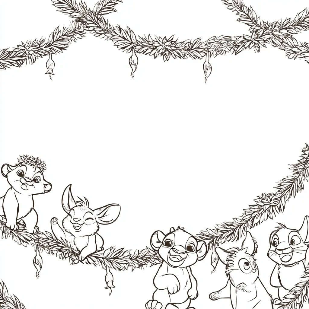 Dibujo de guirnaldas de dibujos animados para colorear Dibujo de guirnaldas de dibujos animados para colorear