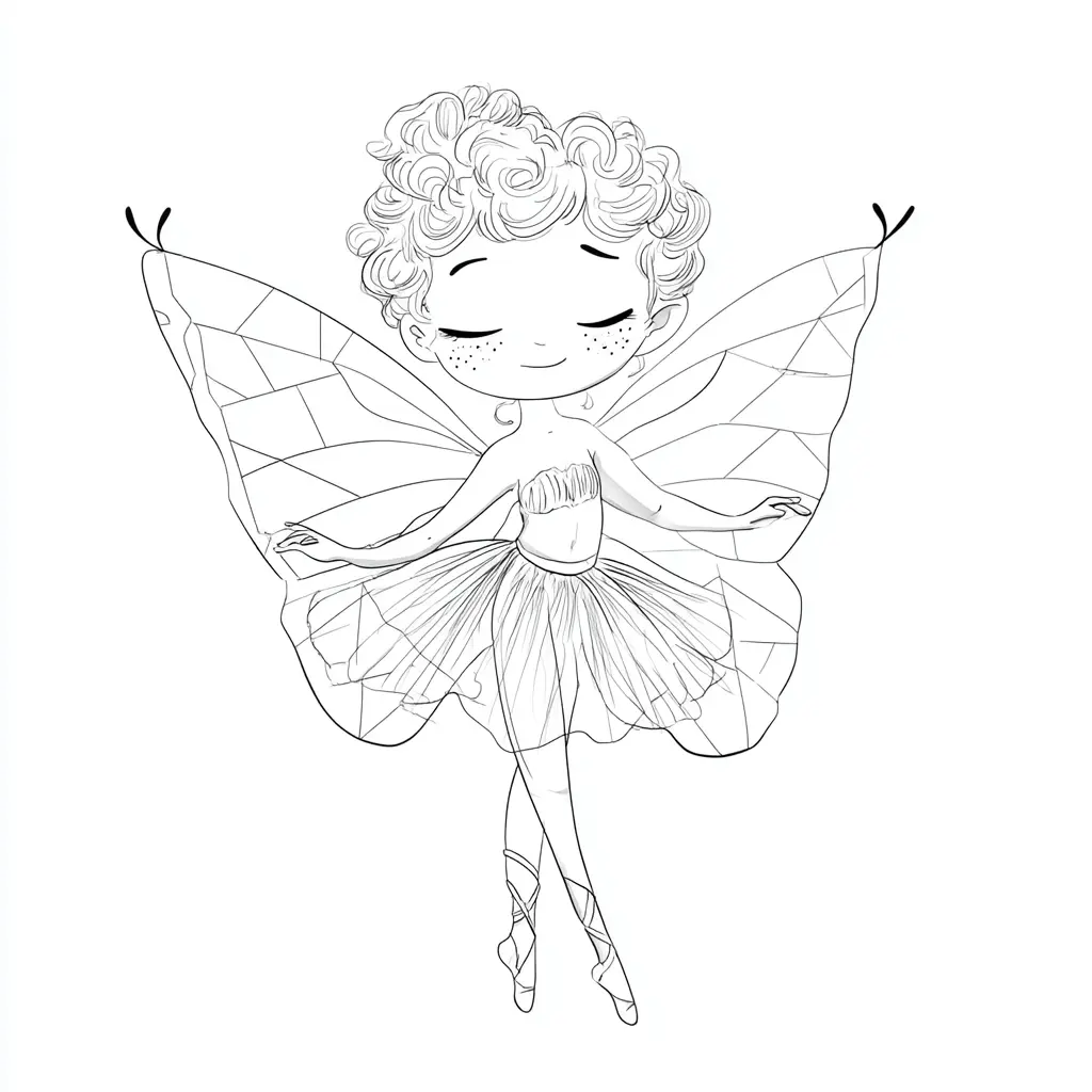 Dibujo de hada con tul para colorear Dibujo de hada con tul para colorear