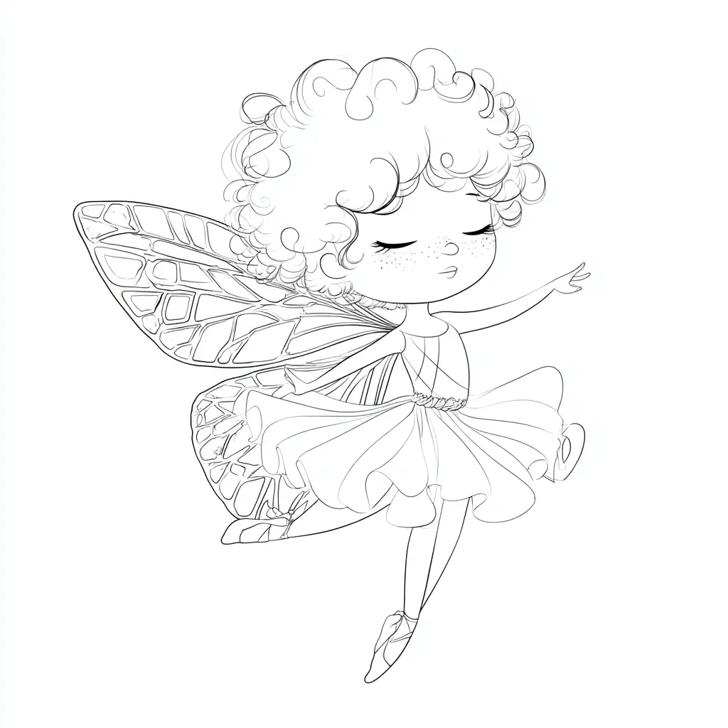 Dibujo de hada bailarina para colorear Dibujo de hada bailarina para colorear