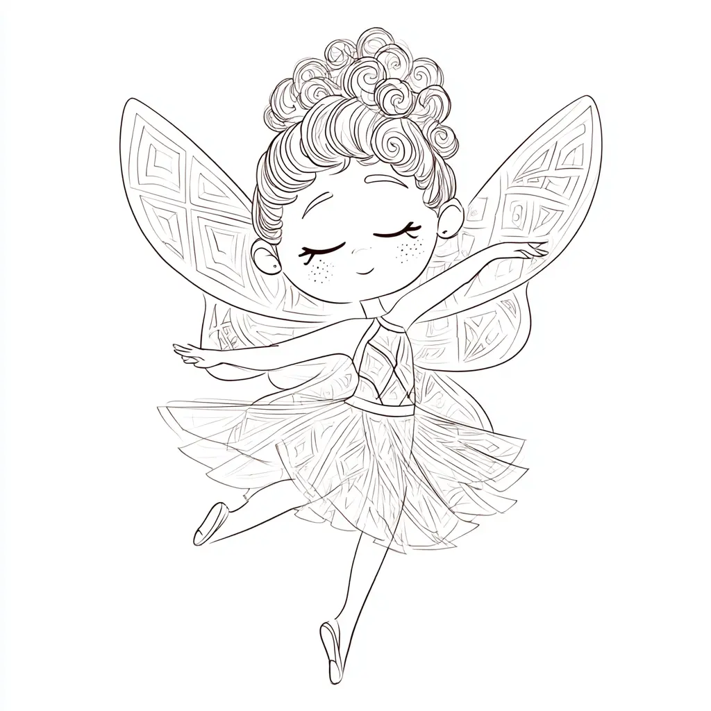 Dibujo de hada del baile para colorear Dibujo de hada del baile para colorear