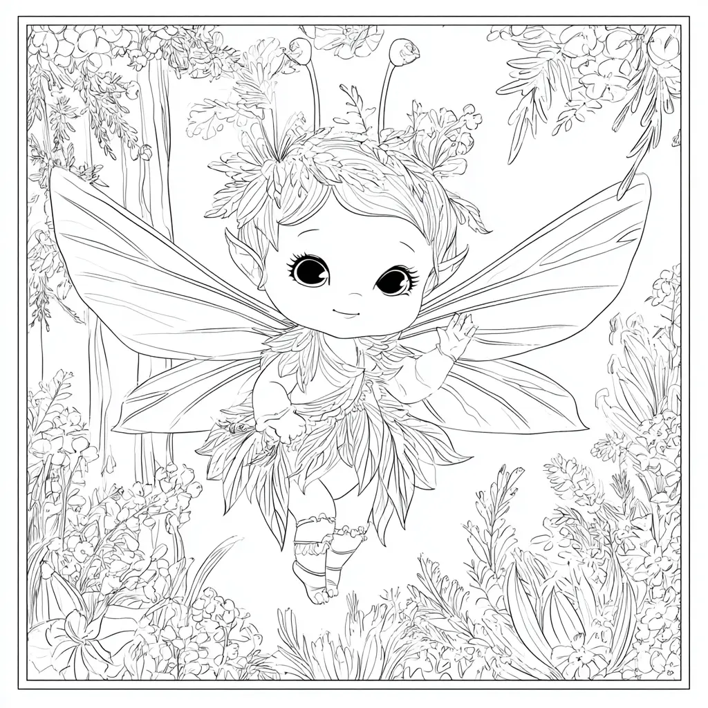 Dibujo de hada del bosque encantado para colorear Dibujo de hada del bosque encantado para colorear