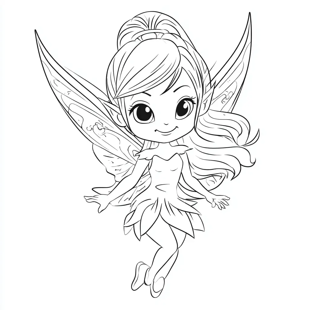 Dibujo de hada de orejas puntiagudas para colorear Dibujo de hada de orejas puntiagudas para colorear