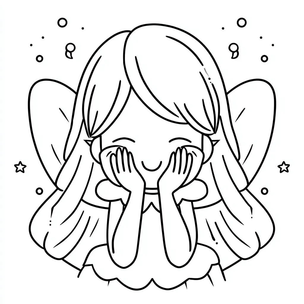 Dibujo de pequeña hada adorable para colorear Dibujo de pequeña hada adorable para colorear