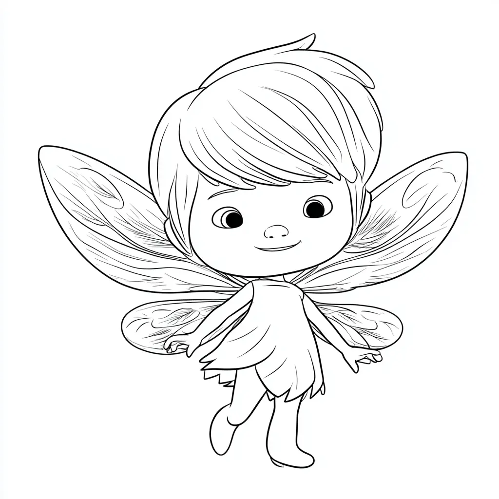 Dibujo de pequeña hada para colorear Dibujo de pequeña hada para colorear