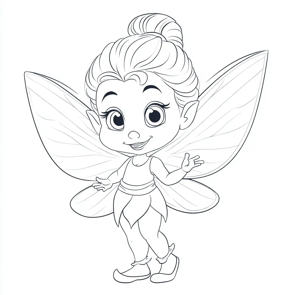 Dibujo de hada adorable para colorear Dibujo de hada adorable para colorear